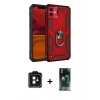 MARSİLYAN™- iPhone 11 Kılıf Ahenk Klasik Koleksiyonu - Şeffaf 360 Full Body Arka Koruyucu + PVD Metal Kamera Lens - SH