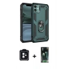 MARSİLYAN™- iPhone 11 Kılıf Ahenk Klasik Koleksiyonu - Şeffaf 360 Full Body Arka Koruyucu + PVD Metal Kamera Lens - SH