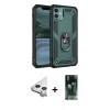 MARSİLYAN™- iPhone 11 Kılıf Ahenk Klasik Koleksiyonu - Şeffaf 360 Full Body Arka Koruyucu + Raze Metal Kamera Lens - GS
