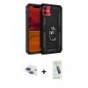 MARSİLYAN™- iPhone 11 Kılıf Ahenk Klasik Koleksiyonu - Şeffaf Pasifik Cam Ekran Koruyucu + Pers Alüminyum Kamera Lens - LT