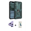 MARSİLYAN™- iPhone 11 Kılıf Ahenk Klasik Koleksiyonu - Şeffaf Pasifik Cam Ekran Koruyucu + Raze Metal Kamera Lens - MR