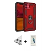 MARSİLYAN™- iPhone 11 Kılıf Ahenk Klasik Koleksiyonu - Şeffaf Pasifik Cam Ekran Koruyucu + Raze Metal Kamera Lens - GS