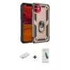 MARSİLYAN™- iPhone 11 Kılıf Ahenk Klasik Koleksiyonu - Şeffaf Pasifik Cam Ekran Koruyucu + Renkli Kamera Lens Koruma Cam - SI