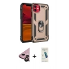 MARSİLYAN™- iPhone 11 Kılıf Ahenk Klasik Koleksiyonu - Şeffaf Pasifik Cam Ekran Koruyucu + Raze Metal Kamera Lens - SH