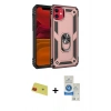 MARSİLYAN™- iPhone 11 Kılıf Ahenk Klasik Koleksiyonu - Şeffaf Royal Nano Ekran Koruyucu + Rainbow Kamera Lens Koruma Cam - KI