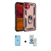 MARSİLYAN™- iPhone 11 Kılıf Ahenk Klasik Koleksiyonu - Şeffaf Royal Nano Ekran Koruyucu + Neon Fosforlu Kamera Lens - MI