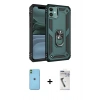 MARSİLYAN™- iPhone 11 Kılıf Ahenk Klasik Koleksiyonu - Şeffaf Uv Polymer Nano Ekran Koruyucu + Neon Fosforlu Kamera Lens - YL
