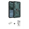 MARSİLYAN™- iPhone 11 Kılıf Ahenk Klasik Koleksiyonu - Şeffaf Uv Polymer Nano Ekran Koruyucu + Renkli Kamera Lens Koruma Cam - PE