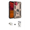 MARSİLYAN™- iPhone 11 Kılıf Ahenk Klasik Koleksiyonu - Şeffaf Uv Polymer Nano Ekran Koruyucu + Pers Alüminyum Kamera Lens - GD