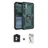 MARSİLYAN™- iPhone 11 Kılıf Ahenk Klasik Koleksiyonu - Şeffaf Uv Polymer Nano Ekran Koruyucu + PVD Metal Kamera Lens - MI