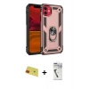 MARSİLYAN™- iPhone 11 Kılıf Ahenk Klasik Koleksiyonu - Şeffaf Uv Polymer Nano Ekran Koruyucu + Rainbow Kamera Lens Koruma Cam - KI