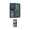 MARSİLYAN™- iPhone 11 Kılıf Ahenk Klasik Koleksiyonu - Siyah 34D Hayalet Izgaralı Cam
