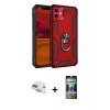 MARSİLYAN™- iPhone 11 Kılıf Ahenk Klasik Koleksiyonu - Siyah 34D Hayalet Izgaralı Cam + Pers Alüminyum Kamera Lens - GD