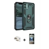 MARSİLYAN™- iPhone 11 Kılıf Ahenk Klasik Koleksiyonu - Siyah 34D Hayalet Izgaralı Cam + Pers Alüminyum Kamera Lens - GD