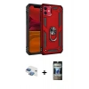 MARSİLYAN™- iPhone 11 Kılıf Ahenk Klasik Koleksiyonu - Siyah 34D Hayalet Izgaralı Cam + Pers Alüminyum Kamera Lens - GI