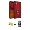 MARSİLYAN™- iPhone 11 Kılıf Ahenk Klasik Koleksiyonu - Siyah 34D Hayalet Izgaralı Cam + Rainbow Kamera Lens Koruma Cam - KI