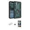 MARSİLYAN™- iPhone 11 Kılıf Ahenk Klasik Koleksiyonu - Siyah 34D Hayalet Izgaralı Cam + Renkli Kamera Lens Koruma Cam - SI