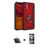 MARSİLYAN™- iPhone 11 Kılıf Ahenk Klasik Koleksiyonu - Siyah 34D Hayalet Izgaralı Cam + Kamera Lens Koruma Cam - SF