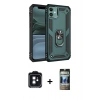 MARSİLYAN™- iPhone 11 Kılıf Ahenk Klasik Koleksiyonu - Siyah 34D Hayalet Izgaralı Cam + PVD Metal Kamera Lens - SH