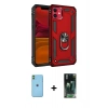 MARSİLYAN™- iPhone 11 Kılıf Ahenk Klasik Koleksiyonu - Siyah 360 Mat Full Body Arka Koruyucu + Neon Fosforlu Kamera Lens - YL