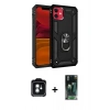 MARSİLYAN™- iPhone 11 Kılıf Ahenk Klasik Koleksiyonu - Siyah 360 Mat Full Body Arka Koruyucu + PVD Metal Kamera Lens - YL