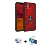 MARSİLYAN™- iPhone 11 Kılıf Ahenk Klasik Koleksiyonu - Siyah 3D Antistatik Cam Ekran Koruyucu + Pers Alüminyum Kamera Lens - GI
