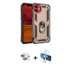 MARSİLYAN™- iPhone 11 Kılıf Ahenk Klasik Koleksiyonu - Siyah 3D Antistatik Cam Ekran Koruyucu + Pers Alüminyum Kamera Lens - GI