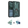 MARSİLYAN™- iPhone 11 Kılıf Ahenk Klasik Koleksiyonu - Siyah 3D Antistatik Cam Ekran Koruyucu + Raze Metal Kamera Lens - MI