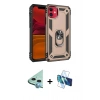 MARSİLYAN™- iPhone 11 Kılıf Ahenk Klasik Koleksiyonu - Siyah 3D Antistatik Cam Ekran Koruyucu + Raze Metal Kamera Lens - MI