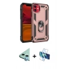 MARSİLYAN™- iPhone 11 Kılıf Ahenk Klasik Koleksiyonu - Siyah 3D Antistatik Cam Ekran Koruyucu + Raze Metal Kamera Lens - MI