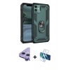 MARSİLYAN™- iPhone 11 Kılıf Ahenk Klasik Koleksiyonu - Siyah 3D Antistatik Cam Ekran Koruyucu + Raze Metal Kamera Lens - MR