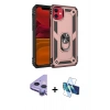 MARSİLYAN™- iPhone 11 Kılıf Ahenk Klasik Koleksiyonu - Siyah 3D Antistatik Cam Ekran Koruyucu + Raze Metal Kamera Lens - MR