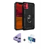 MARSİLYAN™- iPhone 11 Kılıf Ahenk Klasik Koleksiyonu - Siyah 3D Antistatik Cam Ekran Koruyucu + Raze Metal Kamera Lens - MR