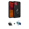 MARSİLYAN™- iPhone 11 Kılıf Ahenk Klasik Koleksiyonu - Siyah 3D Antistatik Cam Ekran Koruyucu + Kamera Lens Koruma Cam - SF