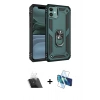 MARSİLYAN™- iPhone 11 Kılıf Ahenk Klasik Koleksiyonu - Siyah 3D Antistatik Cam Ekran Koruyucu + Kamera Lens Koruma Cam - SF