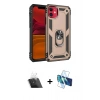 MARSİLYAN™- iPhone 11 Kılıf Ahenk Klasik Koleksiyonu - Siyah 3D Antistatik Cam Ekran Koruyucu + Kamera Lens Koruma Cam - SF