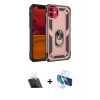 MARSİLYAN™- iPhone 11 Kılıf Ahenk Klasik Koleksiyonu - Siyah 3D Antistatik Cam Ekran Koruyucu + Kamera Lens Koruma Cam - SF