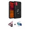 MARSİLYAN™- iPhone 11 Kılıf Ahenk Klasik Koleksiyonu - Siyah 3D Antistatik Cam Ekran Koruyucu + Raze Metal Kamera Lens - SH
