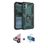 MARSİLYAN™- iPhone 11 Kılıf Ahenk Klasik Koleksiyonu - Siyah 3D Antistatik Cam Ekran Koruyucu + Raze Metal Kamera Lens - SH