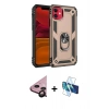 MARSİLYAN™- iPhone 11 Kılıf Ahenk Klasik Koleksiyonu - Siyah 3D Antistatik Cam Ekran Koruyucu + Raze Metal Kamera Lens - SH