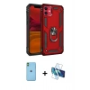 MARSİLYAN™- iPhone 11 Kılıf Ahenk Klasik Koleksiyonu - Siyah 3D Antistatik Cam Ekran Koruyucu + Neon Fosforlu Kamera Lens - YL