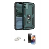 MARSİLYAN™- iPhone 11 Kılıf Ahenk Klasik Koleksiyonu - Siyah 3D Antistatik Mat Seramik Nano Ekran Koruyucu + Renkli Kamera Lens Koruma Cam - YL