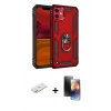 MARSİLYAN™- iPhone 11 Kılıf Ahenk Klasik Koleksiyonu - Siyah 3D Antistatik Mat Seramik Nano Ekran Koruyucu + Renkli Kamera Lens Koruma Cam - YL