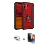 MARSİLYAN™- iPhone 11 Kılıf Ahenk Klasik Koleksiyonu - Siyah 3D Antistatik Mat Seramik Nano Ekran Koruyucu + Pers Alüminyum Kamera Lens - LT