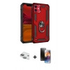 MARSİLYAN™- iPhone 11 Kılıf Ahenk Klasik Koleksiyonu - Siyah 3D Antistatik Mat Seramik Nano Ekran Koruyucu + Yeşil Pers Alüminyum Kamera Lens