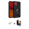 MARSİLYAN™- iPhone 11 Kılıf Ahenk Klasik Koleksiyonu - Siyah 3D Antistatik Mat Seramik Nano Ekran Koruyucu + Renkli Kamera Lens Koruma Cam - YL