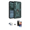 MARSİLYAN™- iPhone 11 Kılıf Ahenk Klasik Koleksiyonu - Siyah 3D Antistatik Mat Seramik Nano Ekran Koruyucu + Pers Alüminyum Kamera Lens - LT