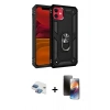 MARSİLYAN™- iPhone 11 Kılıf Ahenk Klasik Koleksiyonu - Siyah 3D Antistatik Mat Seramik Nano Ekran Koruyucu + Pers Alüminyum Kamera Lens - GI