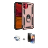 MARSİLYAN™- iPhone 11 Kılıf Ahenk Klasik Koleksiyonu - Siyah 3D Antistatik Mat Seramik Nano Ekran Koruyucu + Pers Alüminyum Kamera Lens - GI