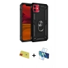 MARSİLYAN™- iPhone 11 Kılıf Ahenk Klasik Koleksiyonu - Siyah 3D Antistatik Seramik Nano Ekran Koruyucu + Rainbow Kamera Lens Koruma Cam - KI
